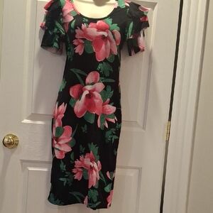 Floral Black and Pink Dress